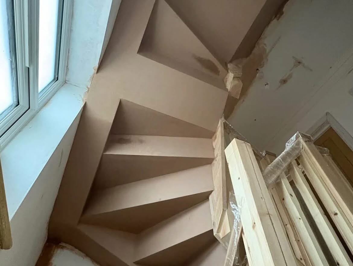 The same wall after plastering and skimming by Sayers Plastering