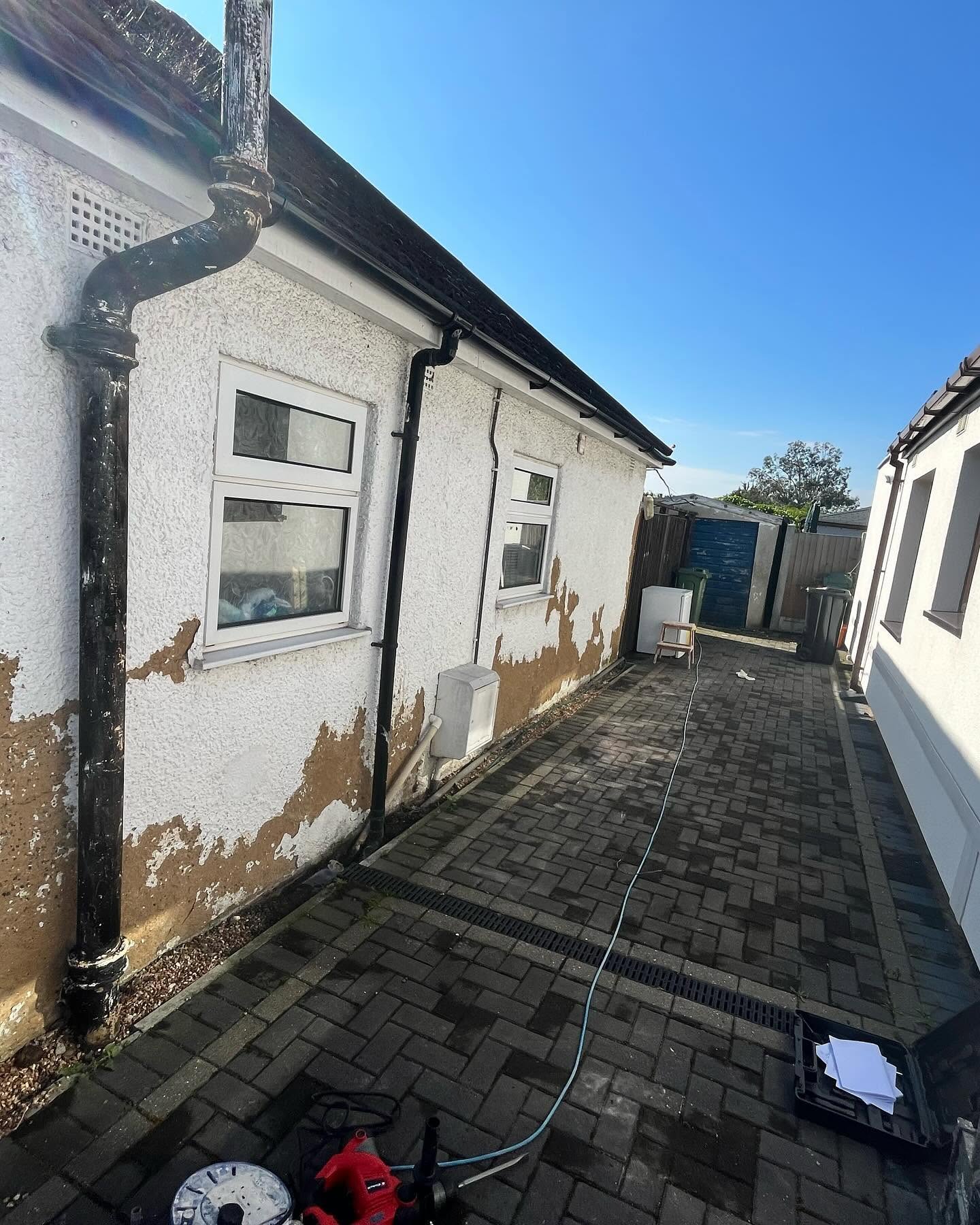 Property in Southend before silicone render was applied by Sayers Plastering